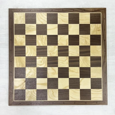 Шахматная доска нескладная орех-ясень 45 см