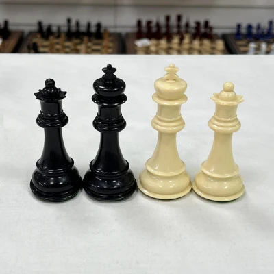 Шахматные фигуры Стаунтон черно-белые из композита
