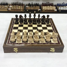 Шахматы в ларце подарочные из дуба с фигурами Премиальными Люкс