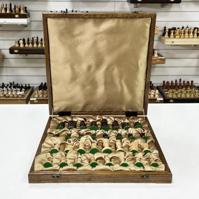 Шахматы в ларце из дуба подарочные с фигурами Суприм
