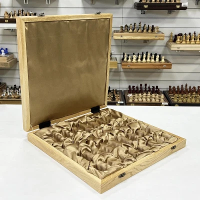 Шахматный ларец эксклюзивный из граба без фигур светлый