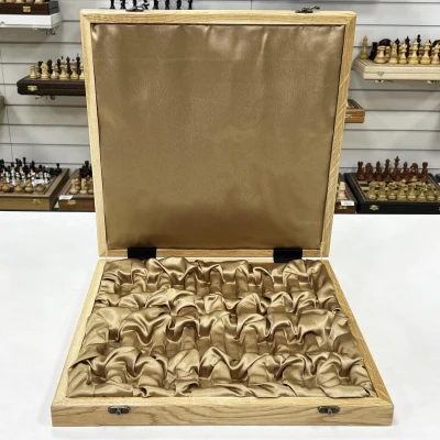 Шахматный ларец эксклюзивный из граба без фигур светлый