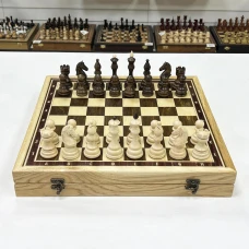 Шахматы в ларце эксклюзивные из граба Бастион матовые