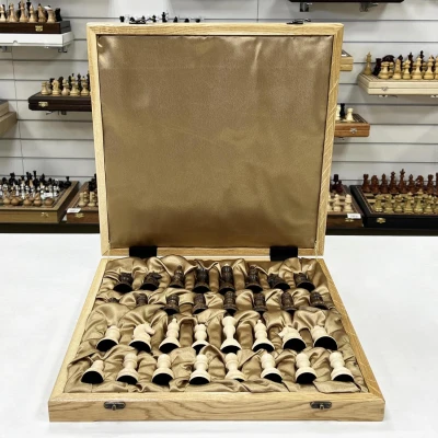 Шахматы в ларце эксклюзивные из граба Бастион матовые