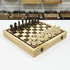 Шахматы в ларце эксклюзивные из граба Бастион матовые