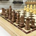 Шахматный ларец из дуба с фигурами Чемпион из самшита и палисандра