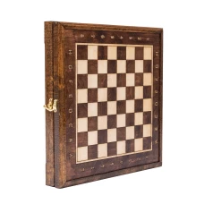 Шахматный ларец из дуба с чехлом без фигур 35 см
