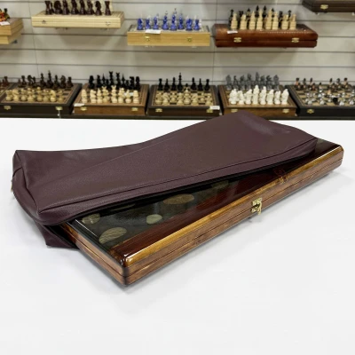 Нарды из эпоксидной смолы и дуба эксклюзивные 60 см