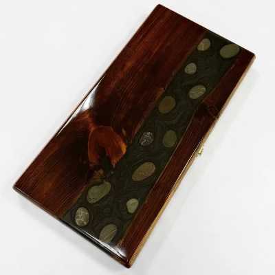 Нарды из эпоксидной смолы и дуба эксклюзивные 60 см