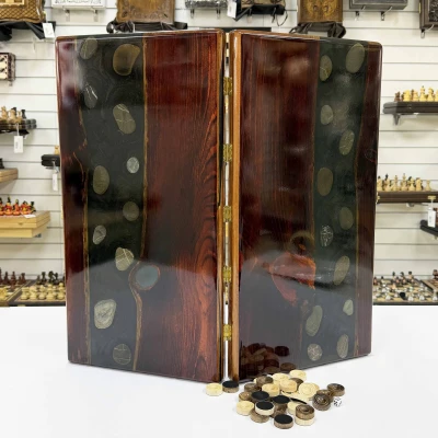 Нарды из эпоксидной смолы и дуба эксклюзивные 60 см