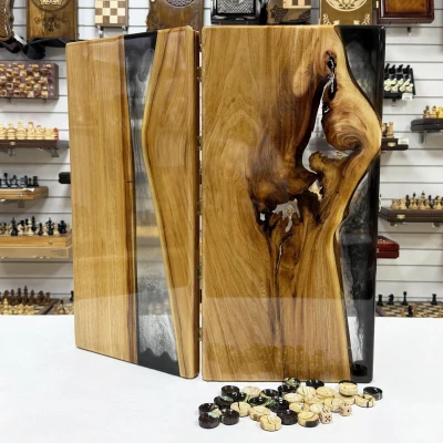 Нарды эксклюзивные подарочные из эпоксидной смолы и массива 