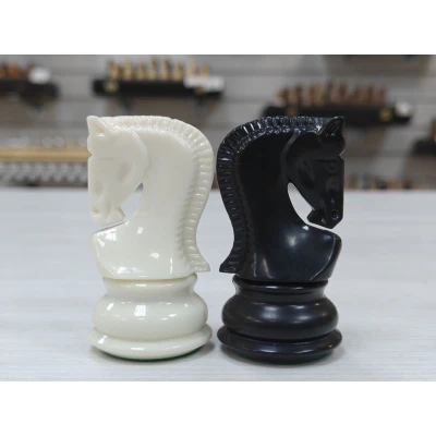 Шахматные фигуры профессиональные черно белые с утяжелением пластик