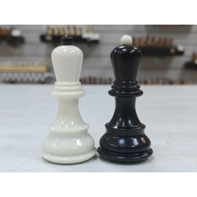 Шахматные фигуры профессиональные черно белые с утяжелением пластик