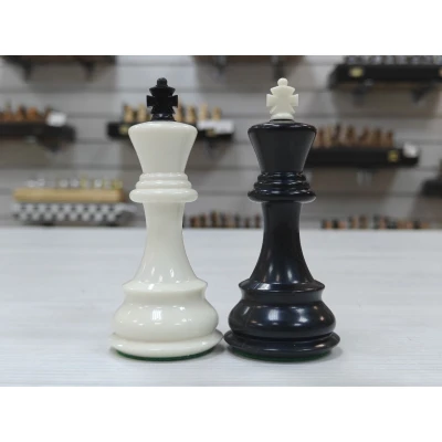 Шахматные фигуры профессиональные черно белые с утяжелением пластик