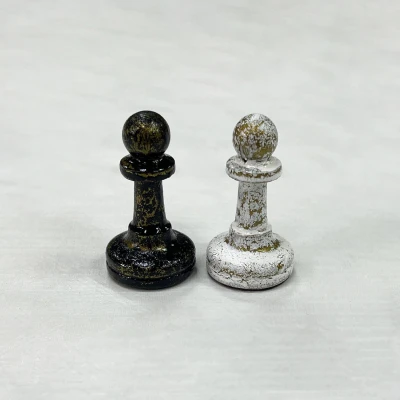 Шахматные фигуры Стаунтон роспись с кракелюром черное золото