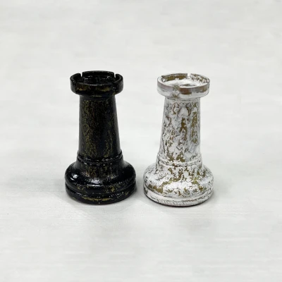 Шахматные фигуры Стаунтон роспись с кракелюром черное золото