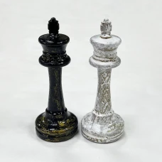 Шахматные фигуры Стаунтон роспись с кракелюром черное золото