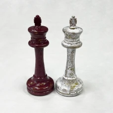 Шахматные фигуры Стаунтон роспись с кракелюром красное золото