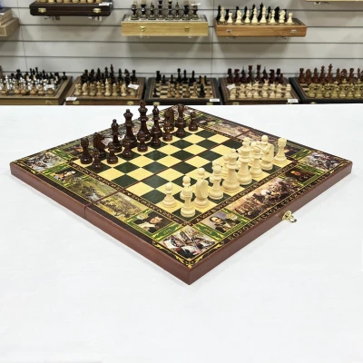 Набор 3 в 1 шахматы нарды шашки Бородино