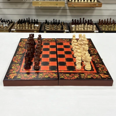 Шахматы подарочные деревянные Хохлома