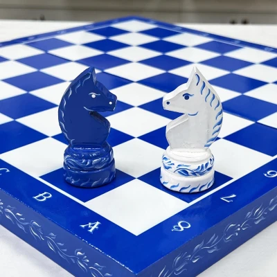 Шахматы подарочные ручной работы роспись Гжель