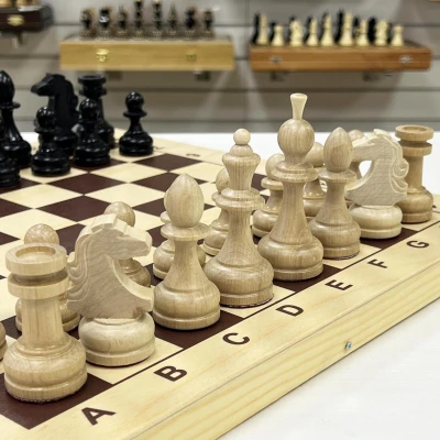 Шахматы деревянные гроссмейстерские с турнирными фигурами без утяжеления