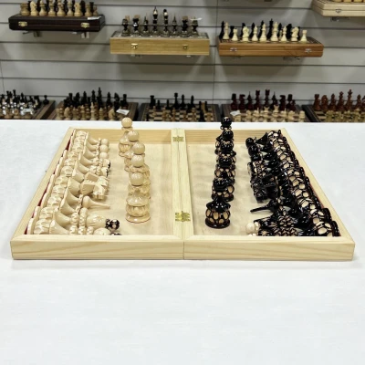 Шахматы гроссмейстерские деревянные с резными фигурами