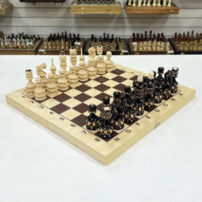 Шахматы гроссмейстерские деревянные с резными фигурами