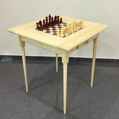 Шахматный стол гроссмейстерский с фигурами и ящиком 73 см