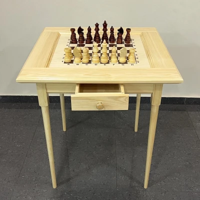 Шахматный стол гроссмейстерский с фигурами и ящиком 73 см