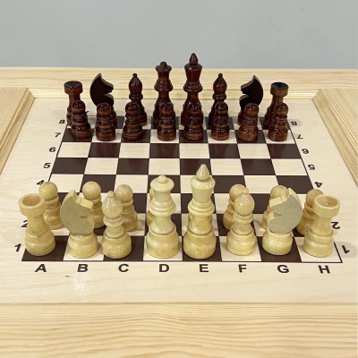 Шахматный стол гроссмейстерский с фигурами и ящиком 73 см