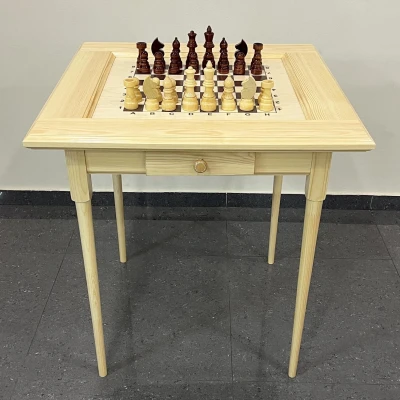 Шахматный стол гроссмейстерский с фигурами и ящиком 73 см