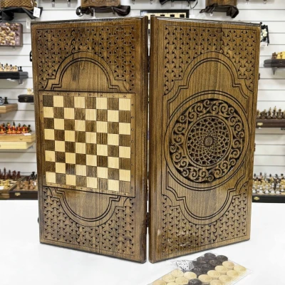 Нарды эксклюзивные из массива бука Античные большие Нарды эксклюзивные из массива бука Античные большие