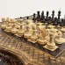 Шахматный стол резной из массива ясеня с фигурами из граба