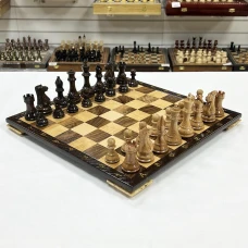 Шахматы эксклюзивные нескладные из дерева ореха и клена Суприм глянцевые Шахматы эксклюзивные нескладные из дерева ореха и клена Суприм глянцевые