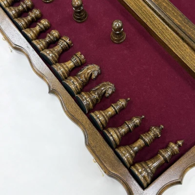 Шахматы деревянные эксклюзивные из ореха и бука Узорные