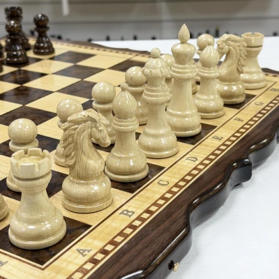 Шахматы деревянные эксклюзивные из ореха и бука Узорные