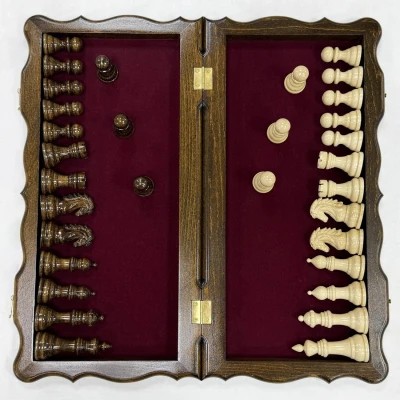 Шахматы деревянные эксклюзивные из ореха и бука Узорные