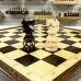 Шахматы подарочные нескладные дуб с резными фигурами из липы