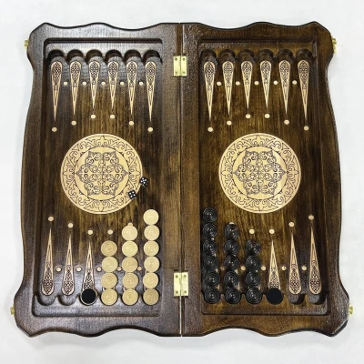 Набор 3 в 1 шахматы нарды шашки из массива бука Бастион матовые