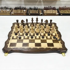 Шахматы нарды шашки резные из бука с фигурами из граба