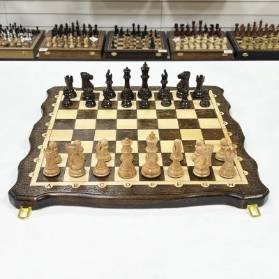 Набор 3 в 1 шахматы нарды шашки из массива бука Суприм