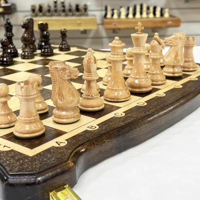 Набор 3 в 1 шахматы нарды шашки из массива бука Суприм