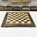 Шахматная доска 3 в 1 прямая резная массив бука без фигур