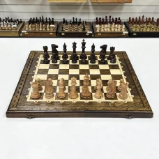 Шахматы нарды шашки из массива бука резные Суприм утяжеленные