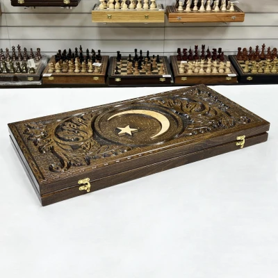 Нарды ручной работы из массива бука 60см Полумесяц