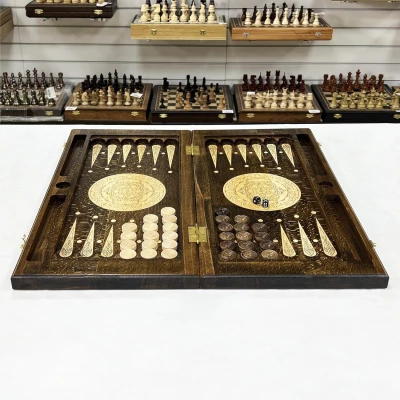 Нарды ручной работы из массива бука 60см Полумесяц