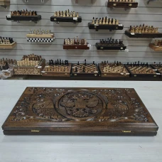 Нарды ручной работы из массива бука 60см Герб РФ