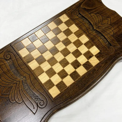 Нарды резные деревянные Скорпион 60 см с чехлом