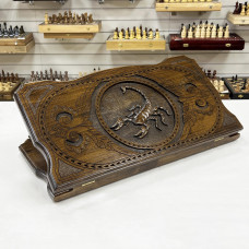 Нарды резные деревянные Скорпион 60 см с чехлом